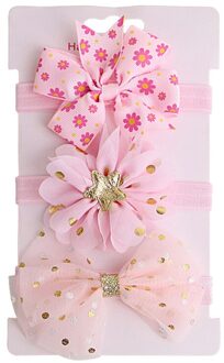 3 Stks/set Lace Bows Baby Hoofdband Prinses Bloem Kinderen Meisje Haar Band Elastische Kids Tulbanden Baby Haar Accessoires Voor Meisjes 4