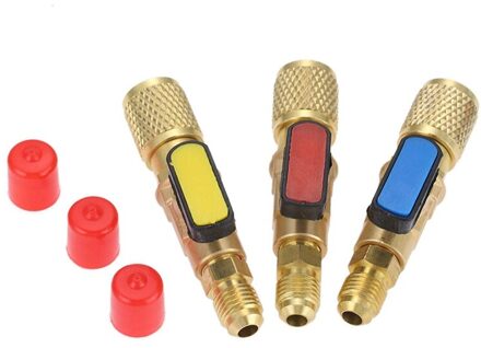 3 Stks/set Messing R410A Koelmiddel Rechte Kogelkranen Ac Opladen Slangen Messing 1/4 Inch Male Naar 1/4 Inch/5/16 inch Vrouwelijke Sae V