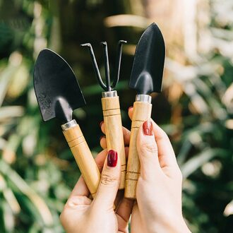 3 Stks/set Mini Tuin Schoppen Claw Tool Met Houten Handgrepen Diy Tuin Handgereedschap Voor Beperkte Gebieden Bloempotten n06