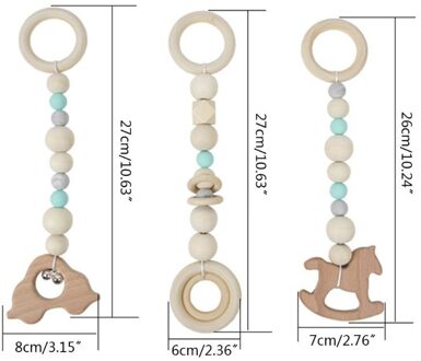 3 Stks/set Nordic Baby Gym Frame Game Hangers Zintuiglijke Nursery Houten Ring-Pull Speelgoed 413-groen