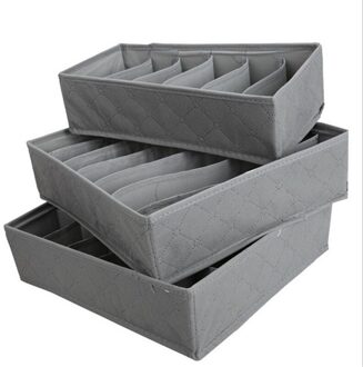 3 Stks/set Opvouwbaar Storage Lade Organisatoren Opbergdoos Case Voor Beha Stropdassen Ondergoed Sokken Sjaal Lade Organisatoren Grijs
