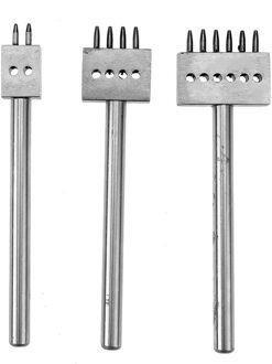 3 Stks/set Perforators Handgemaakte Lederen Tool Thuis Ponsen Vetersluiting Stiksels Punch 2/4/6Mm Leather Craft gereedschap