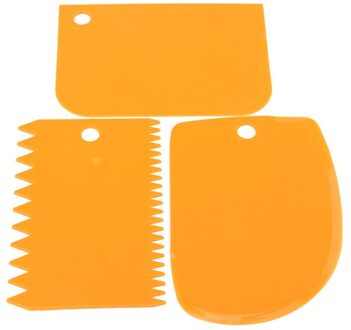 3 Stks/set Plastic Deeg Icing Fondant Schraper Cake Decorating Bakken Gebak Gereedschap Gewoon Glad Jagged Edge Spatels Snijders-46