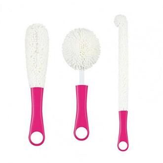 3 Stks/set Reiniging Borstels Verstelbare Multifunctionele Metalen Wijn Decanter Cup Container Reinigers Voor Keuken Roze