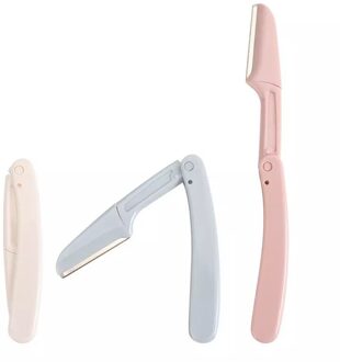3 Stks/set Roze Wenkbrauw Trimmer Okselhaar Scheermes Schoonheid Gezicht Wenkbrauw Scheerapparaat Roestvrijstalen Messen Makeup Tools 2stk geen doos