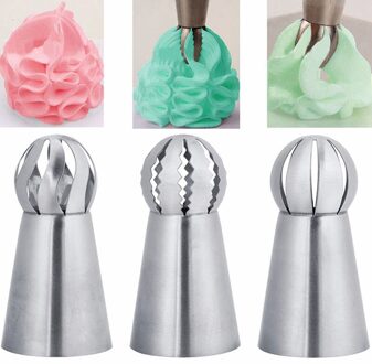 3 Stks/set Russische Bloem Icing Piping Nozzle Tips Bol Taart Decoratie Keuken Gebak Cupcake Bakken Gebak Gereedschap