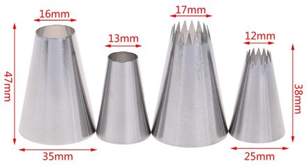 3 Stks/set Russische Icing Piping Pastry Nozzle Tips Bakken Tools Gebak Decoratie Rvs Nozzles Cupcake