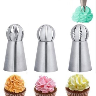 3 Stks/set Russische Piping Tips Icing Piping Tip Set Taart Decoreren Leveringen Decoratie Tips Bal Piping Tips Cake Decorating Tool