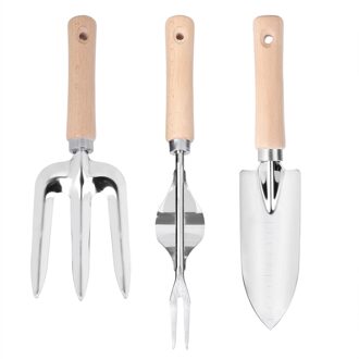 3 Stks/set Rvs Tuin Schop Troffel Rake Graven Tool Bloem Plant Tuinieren Handgereedschap Tuin Tool Hand Troffel