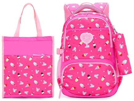 3 Stks/set School Rugzakken College Schooltas Vrouwen Canvas Rugzak Mode Voor Tiener Meisjes Jongens Rugzak Moclila Schoudertassen rood