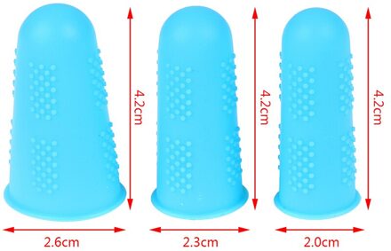 3 Stks/set Siliconen Vinger Beschermer Mouw Cover Anti-Slip Anti-Cut Slip Vingers Cover Grote Koken Keuken Gereedschap blauw