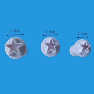 3 Stks/set Stervorm Fondant Cake Decorating Plunger Biscuit Cookies Cutter Sugarcraft Diy Mold Kerst Cake Decorating Gereedschap