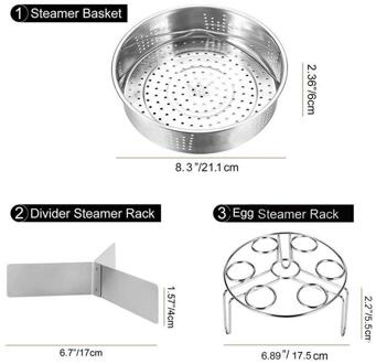 3 Stks/set Stoomboot Keuken Eetkamer Instant Pot Accessoires Rvs Mand Instant Pot Ei Stoomboot Rack Set Keuken Gereedschap