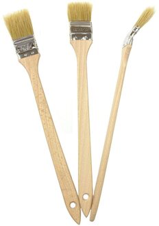 3 Stks/set Thuis Tool Muur Decor Herbruikbare Barbecue Nylon Gouache Met Houten Handgrepen Olieverf Cadeau Voor Kinderen Verf Borstel # P5