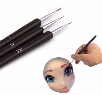 3 stks/set Tiny Acryl Franse Nail Art Liner Schilderij Gereedschap Tekening Pen Brush Beauty Tools Voor Nail Decoratie