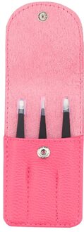 3 Stks/set Wenkbrauw Pincet Rvs Punt Tip/Slant Tip/Flat Tip Ontharing Eye Brow Clips Makeup tool TSLM1 02 roos rood
