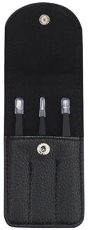 3 Stks/set Wenkbrauw Pincet Rvs Punt Tip/Slant Tip/Flat Tip Ontharing Eye Brow Clips Makeup tool TSLM1 03 zwart