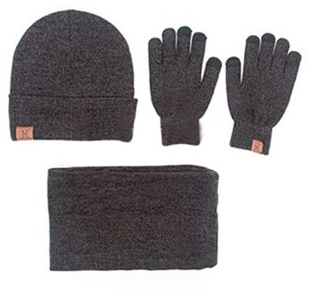 3 stks Set Wol Gebreide Warme Handschoenen Muts en Sjaal voor Vrouw Winter Caps Mutsen Mens Sjaals Halswarmer gezicht Shield Mask 2