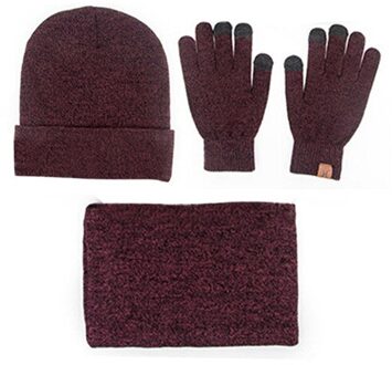 3 stks Set Wol Gebreide Warme Handschoenen Muts en Sjaal voor Vrouw Winter Caps Mutsen Mens Sjaals Halswarmer gezicht Shield Mask 5