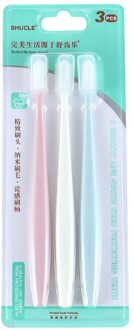 3 stks Soft Dental Care Tanden Reinigen Nano Tandenborstel Effen Kleur Draagbare Paar Comfortabele Haren Volwassenen Reizen Tandenborstel