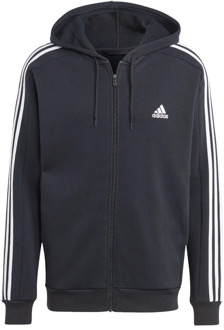 3-Stripes Fleece Hoodie Heren zwart - wit - XL