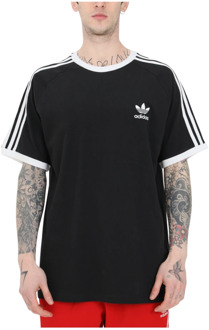 3-Stripes T-shirt met logoborduring Zwart - XS