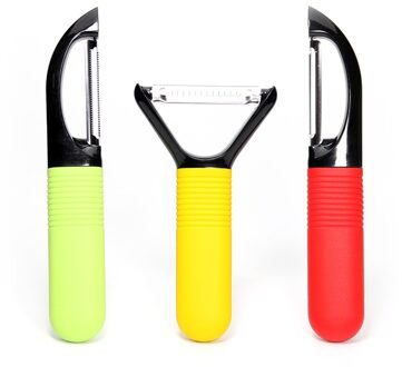 3 Stuk Groente & Fruit Dunschiller Set, scheermes-sharp Roestvrijstalen Lemmet met Siliconen Handvat-Ultra Duurzaam Keuken Gadget