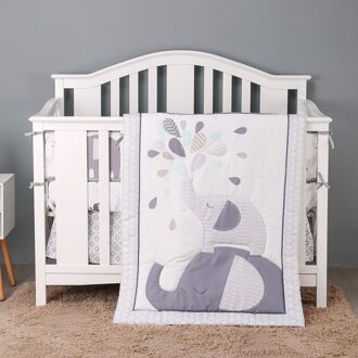 3 Stuk Nursery Bedding Set Neutrale Crib Bedding Set Voor Baby Jongens Of Meisjes-Dekbed, Hoeslaken, wieg Rok & Liner
