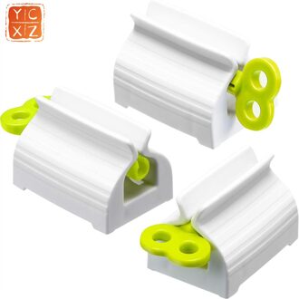 3 Stuk Rolling Tube Tandpasta Knijper, Tandpasta Houder Houder, Roterende Tandpasta Dispenser, Geschikt Voor Badkamer groen