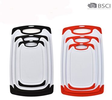 3 Stuk Set Antislip Huishouden Snijplank Pak Meerdere Maten Keuken Snijplank Set Met Easy-Grip Handvatten Rood