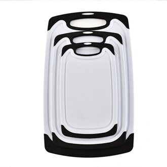 3 Stuk Set Antislip Huishouden Snijplank Pak Meerdere Maten Keuken Snijplank Set Met Easy-Grip Handvatten zwart