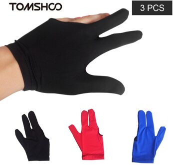 #3 Stuks Absorberende Biljart Handschoenen Biljart Sport Cue Handschoen Zwembad Accessoire Drie Vingers Links Rechterhand Biljart Cue Handschoen 3 Kleur