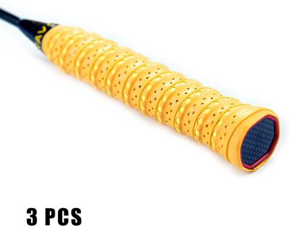 3 Stuks Antislip Overgrip Badminton Grip Zweetband Tape Wikkelingen Voor Hengel Rw geel