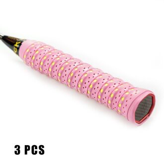 3 Stuks Antislip Overgrip Badminton Grip Zweetband Tape Wikkelingen Voor Hengel Rw Roze