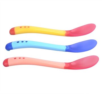 3 Stuks Baby Veiligheid Voeden Temperatuur Sensing Lepel Baby Siliconen Lepel Kids Kinderen Bestek Feeding Baby Lepels