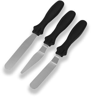 3 Stuks Blade Schuine Espatula Spatel Cake Icing Spatel Smooth Vullen Tool Cutter Set Bruiloft Valentijn Bakken Gebak Tool