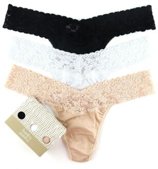 3 stuks Cotton Low Rise Thong * Actie * Versch.kleure/Patroon - One Size