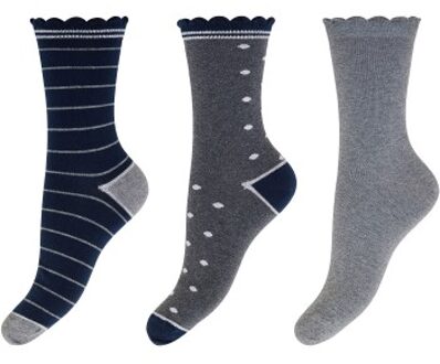 3 stuks Cotton Socks * Actie * Beige,Bruin,Zwart,Groen,Grijs,Wit,Versch.kleure/Patroon,Blauw,Geel - Strl 37/41