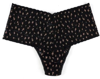 3 stuks Cross Dyed Leopard Retro Thong * Actie * Versch.kleure/Patroon,Blauw,Zwart,Roze - One Size