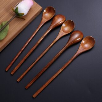 3 Stuks Eco Vriendelijke Natuurlijke Houten Lepel Set Voor Eten Mengen Roeren Koken Koffie Demitasse Thee Dessert