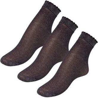 3 stuks Glitter Socks * Actie * Rood,Zwart - Maat 37/40