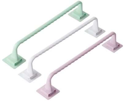 3 Stuks Handdoek Rekken Plastic Enkele Handdoek Bar Geen Punch Magazijnstellingen Handdoek Hangers Voor Home Badkamer Opslag 25x8x6.2cm