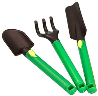 3 Stuks Kids Tuingereedschap Kit Plastic Veilig Tuingereedschap Troffel Rake Schop INTE99 groen
