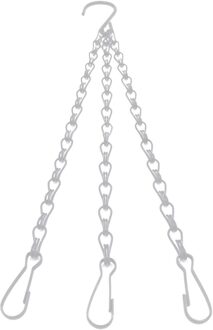 3 Stuks Opknoping Keten Schorsing Pot Bloemen Voor Mand Planten Vervanging Kettingen Pot Feeders Lantaarns Hanger Decoratie zilver