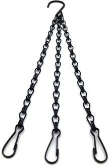 3 Stuks Opknoping Keten Schorsing Pot Bloemen Voor Mand Planten Vervanging Kettingen Pot Feeders Lantaarns Hanger Decoratie zwart