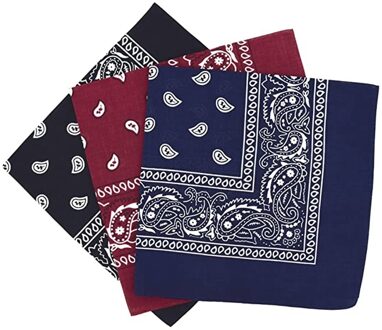 3 Stuks Paisley Bandana Multi Gekleurde Set Cowboy Bandana Hoofd Sjaal Dubbelzijdig Paisley Bandana Multi Gekleurde Set Cowboy K2 1