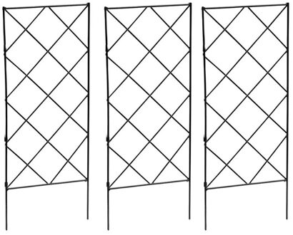 3 Stuks Plant Klimmen Trellis Frame Tuin Bloem Plant Groeiende Ondersteuning Metaal Ijzer Latwerk Muur Opvouwbare Latwerk Beugel Zwart