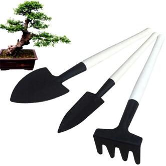 3 Stuks Plant Schop Mini Houten Handvat Ingemaakte Levert Gereedschap Rvs Hark Spade Bloemen Potplant Tuinieren Schop