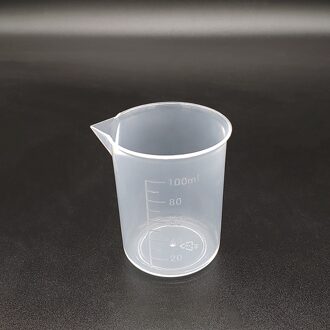 3 stuks Plastic beker in lage vorm, Capaciteit 100 ml, Plastic maatbeker, Laboratorium plastic beker