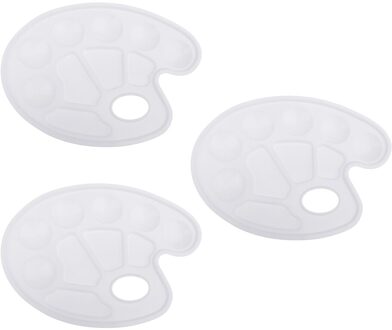 3 Stuks Ronde Plastic Acryl Kleur Art Palet Art Verf Olie Ding Lade